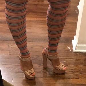 Schutz 3 inch taupe leather scrappy sandal